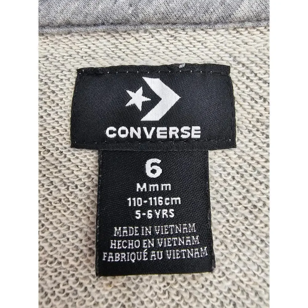 Converse Boy's Size 6 Gray Zip Up Hooded Sweater